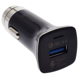 Φορτιστής αυτοκινήτου 2GO 795955 με μία μπλε θύρα USB-A και σήμανση QC3.0· εικόνα διανομέα