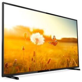 Philips EasySuite 43HFL3014/12 angled front view with included stand; screen artwork is illustrative