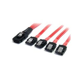 StarTech.com 1m Serial Attached SCSI SAS Cable - SFF-8087 to 4x Latching SATA (SAS8087S4100), image 