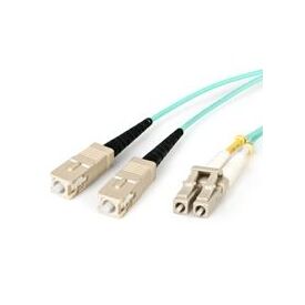 StarTech.com 2m 10 Gb Aqua Multimode 50/125 Duplex LSZH Fiber Patch Cable LC - SC (A50FBLCSC2), image 