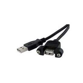 StarTech.com 90CM Panel Mount USB Cable A to A - F/M (USBPNLAFAM3), image 