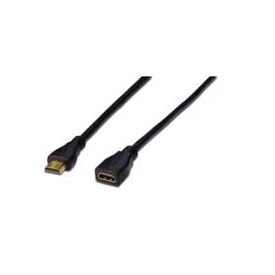 ASSMANN HDMI High Speed,  Video / audio / network extension cable,  30 AWG, 19 pin HDMI (M)  19 pin HDMI (F)  2m, triple shielded,  black (AK-330201-020-S), image 