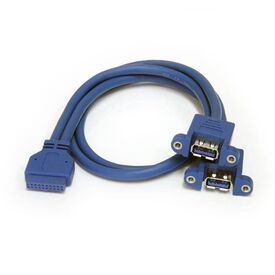 StarTech.com 2 Port Panel Mount USB 3.0 Cable - USB A to Motherboard Header Cable F/F (USB3SPNLAFHD), image 