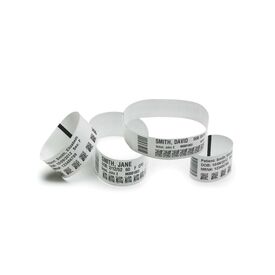 Zebra Z-Band UltraSoft white 25.4 x 279.4 mm 1050 pcs. ( 6 roll(s) x 175 ) - for Zebra Z4Mplus, Z6MPlus, ZM400, ZM600, Xi Series 110, 140, 170, 220; Z Series ZM400, ZM600 (10018856), image 