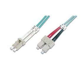 DIGITUS Patch cable LC multi-mode (M) SC multi-mode (M) 1 m fibre optic 50 / 125 micron OM3 halogen-free, booted (DK-2532-01/3), image 