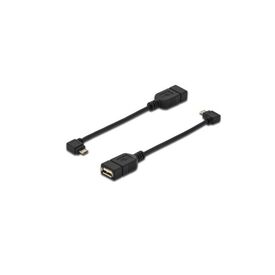 ASSMANN USB adapter, Micro-USB Type B (M) - 4 PIN USB  20cm ( USB 2.0 OTG )  moulded,  black, image 