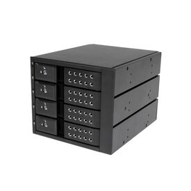 StarTech.com 4 Bay Aluminum Trayless Hot Swap Mobile Rack Backplane for 3.5in SAS II/SATA III - 6 Gbps HDD, image 
