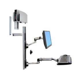Ergotron LX Wall Mount System 45-247-026 Monitor + Keyboard + CPU Holder up to 24" Aluminium, image _ab__is.image_number.default