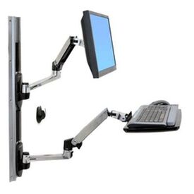 Ergotron LX Wall Mount System 45-247-026 Monitor + Keyboard + CPU Holder up to 24" Aluminium, image 