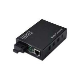 DIGITUS Professional DN-82121-1 Media converter, 10Base-T, 1000Base-LX, 100Base-TX, 1000Base-T, RJ-45 / SC single mode, up to 10km, 1310nm, image 