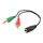 Equip 147942 13cm Headset Adapter, 3.5mm Female to Dual Male, Black