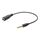 Gembird Cablexpert CCA-419 18cm 3.5mm Four-Pole MIC/GND Cross-Over Adapter, Black