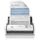Brother ADS-1300 white portable document scanner front view with sample page in the ADF, official manufacturer image; document illustrative
