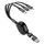 2GO 797505 black retractable cable with USB-A/USB-C input and USB-C, Lightning and Micro-USB tips