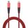 2GO 797197 red USB-C to Lightning cable with red/black braid and red connector housings
