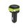 RealPower 257637 Black and Green Car Charger with Lightning Cable and USB-A Port