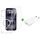 4smarts 541910 manufacturer kit: transparent magnetic case, screen glass and white EU-pin charger; pictured phone is illustrative and not included.
