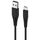 2GO 797281 black USB-A to USB-C cable with reinforced strain relief at both connectors