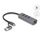 Delock 64282 hub shown in the manufacturer datasheet: USB-C plug, tethered USB-A adapter, three USB-A ports and RJ45