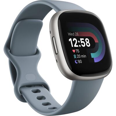 Fitbit Versa 4 40 mm platinum smart watch with band FB523SRAG