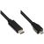 Alcasa GC-M0124 / 3 m / USB Type-C / Micro USB Type-B / Black
