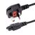 StarTech.com Laptop Power Cord 3 Slot for UK / BS-1363 to C5 Clover Leaf / Power cable  2m moulded black United Kingdom