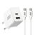 EFB G201A1CE 20W GaN USB-C + USB-A Charger White