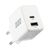 EFB G201A1CE 20W GaN USB-C + USB-A Charger White