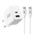 EFB G301A1CE 30W GaN USB-C + USB-A Charger White