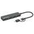 Manhattan 180863 4-Port USB Hub, USB-C / USB-A combo, Black