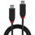 Lindy 37002 black 2 m Black Line USB4 USB-C cable