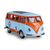 JAMARA Volkswagen T1 Gulf Diecast Pull-Back, 1:38, Light Blue/Orange, Opening Doors