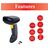 Equip 351023 Wireless 1D Laser Barcode Scanner with Stand Black