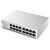 Zyxel GS1100-16 current Unmanaged Plus official silver compact switch front angle with sixteen stacked Gigabit RJ45 ports