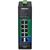 TRENDnet TI-PG103i black industrial managed switch with eight Gigabit PoE+ RJ45 ports and two empty SFP uplink slots