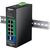 TRENDnet TI-PG103i black industrial managed switch with eight Gigabit PoE+ RJ45 ports and two empty SFP uplink slots
