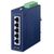 PLANET ISW-500T compact blue industrial switch, five Fast Ethernet RJ45 ports and top green power/fault terminal