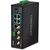 TRENDnet TI-WP100 industrial AC1200 router with four PoE+ LAN ports, Gigabit WAN, removable antennas and DIN rail bracket