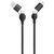 2GO 797369 black 120 cm cable with USB-C plugs and tethered USB-A and Lightning adapters