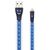 2GO 795536 USB-A and 8-pin Lightning cable with transparent body, blue illumination and black housings