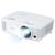 Acer P1357 white DLP projector, front three-quarter view with promotional beam effect (manufacturer image).