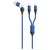 2GO DUO 797366 blue cable with USB-C or USB-A source and two USB-C device plugs
