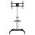 Manhattan 462327 TV cart, straight-on full view with single-display mount, shelf and four-wheel base