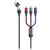 2GO 797361 multicolour cable with USB-C/USB-A input and Lightning, USB-C and Micro-USB tips