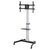 Manhattan 462327 silver and black TV cart, angled front view; display not included