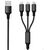 2GO 797155 black braided cable with one USB-A input and three Lightning connectors