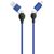 2GO 797368 blue 120 cm cable with USB-C plugs and tethered USB-A and Lightning adapters