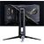 ASUS ROG Swift OLED PG27AQWP-G EDITION 20 monitor shown from the front and rear; illustrative screen artwork, one monitor