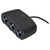 Closer view of the splitter’s three vehicle sockets and USB-A/USB-C ports