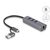 Delock 64282 hub shown in the manufacturer datasheet: USB-C plug, tethered USB-A adapter, three USB-A ports and RJ45